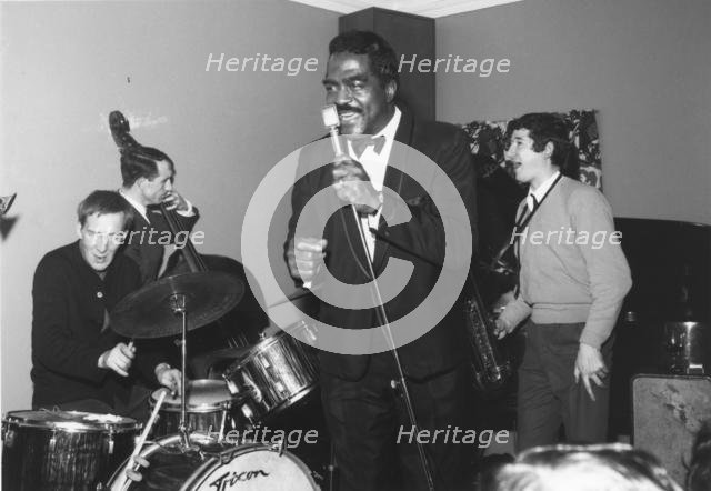 Jimmy Witherspoon, Phil Seamen, Phil Bates, Bull's Head, Barnes, London, c1965. Creator: Brian Foskett.
