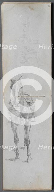 Sketchbook, page 56 & 57: Study of a Horse. Creator: Ernest Meissonier (French, 1815-1891).