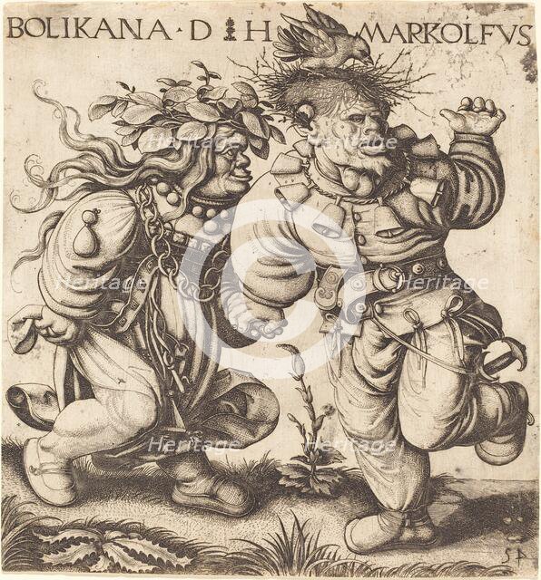 Bolikana and Markolfus, early 16th century. Creator: Daniel Hopfer.