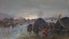 A Raid on a Settlement, 19th century. Creator: Nikolay Nikolaevich Karazin.