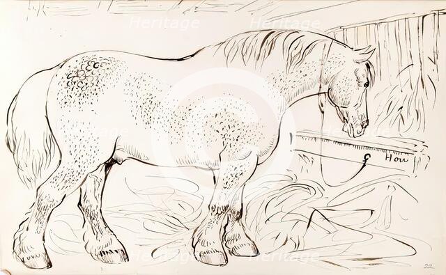 A Horse Eating Hay, 1825-1839. Creator: James Howe.