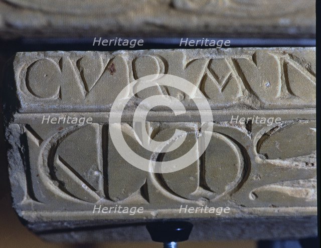  'Inscription of an impost', sculptural relief, marble, c. 1160-1165, by the Master of Cabestany,…