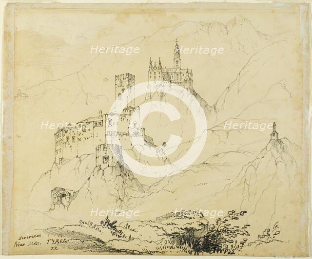 Fortresses in Tyrol, near Mals (recto); Castle in Lenzburg (verso), 1839/1900. Creator: John Ruskin.