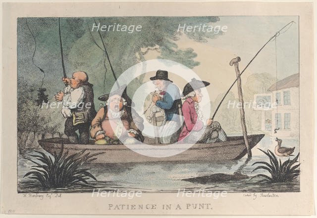 Patience in a Punt, 1811., 1811. Creator: Thomas Rowlandson.