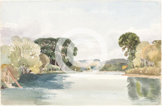 River Scene with Distant Castle. Creator: James Bulwer.