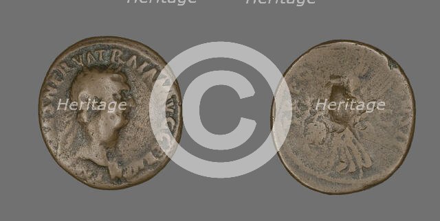 As (Coin) Portraying Emperor Trajan, 98-99. Creator: Unknown.