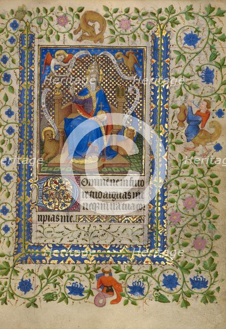 The Lord Enthroned between the Altars of the New and Old Law; Book of Hours, about 1410. Creator: Unknown.