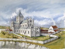 Old Sarum Cathedral, c1150, (c1990-2010). Artist: Peter Dunn.