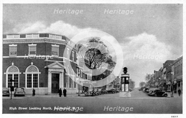 High Street, looking north, Burlington, New Jersey, USA, 1940. Artist: Unknown