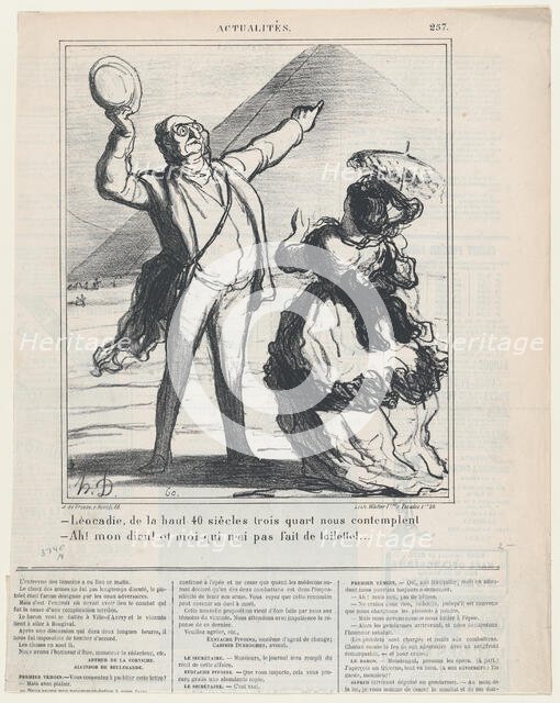 -Léocadie, up there 40 centuries and three quarters are looming down upon us...., November 27, 1869. Creator: Honore Daumier.