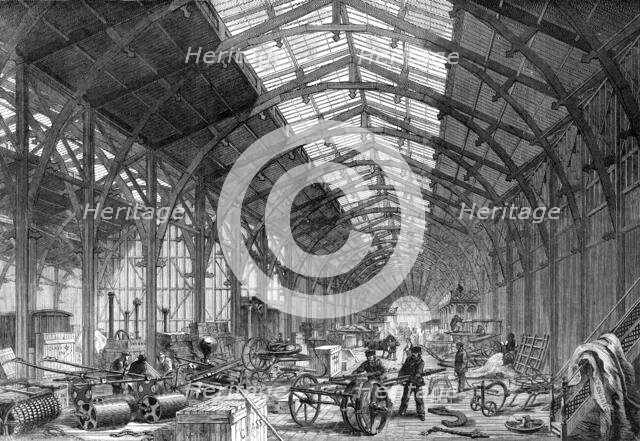 The Eastern Annexe of the International Exhibition Building containing agricultural implements, 1862 Creator: Unknown.