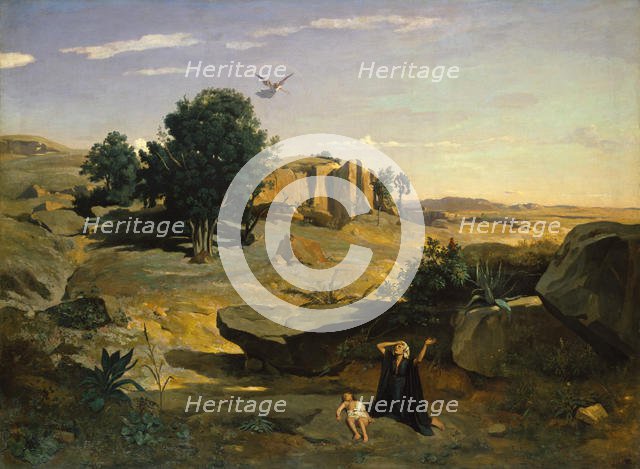 Hagar in the Wilderness, 1835. Creator: Jean-Baptiste-Camille Corot.