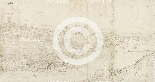 Panoramic View of Segovia from the East, c1560-1570. Artist: Anthonis van den Wyngaerde.
