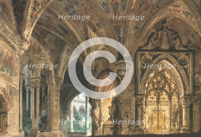 Set design for the Opera Don Carlos by Giuseppe Verdi. Milano, Teatro alla Scala, 1878.