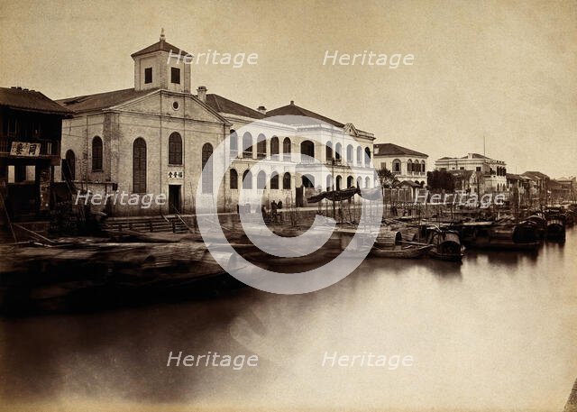 Canton, China: a missionary church and missionaries' houses, 18--. Creator: Unknown.