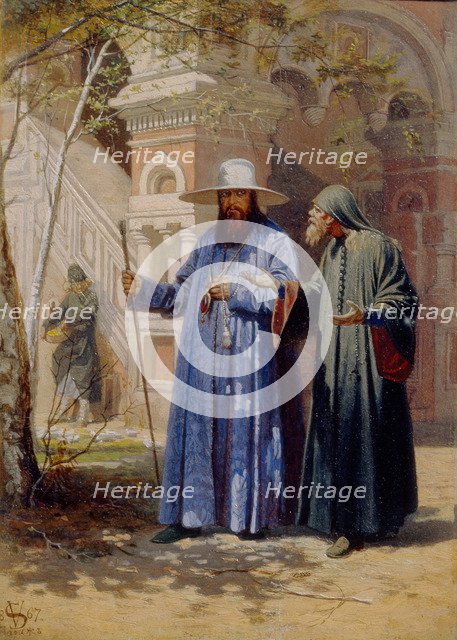 Patriarch Nikon in the New Jerusalem Monastery, 1867. Artist: Schwarz, Vyacheslav Grigoryevich (1838-1869)