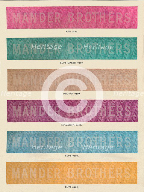 'Linotype Practise - Mander Brothers advert', 1910. Artist: Unknown.