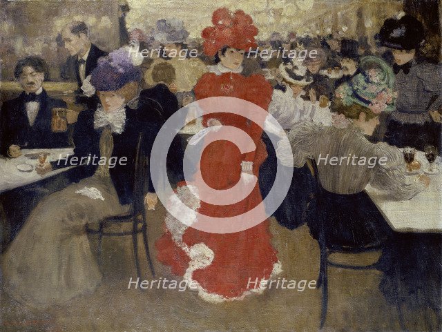 In the Café d'Harcourt at Paris. Artist: Evenepoel, Henri Jacques Edouard (1872-1899)