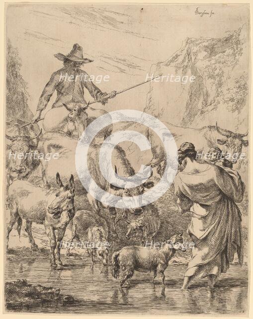 Herd Crossing the Brook. Creator: Nicolaes Berchem.