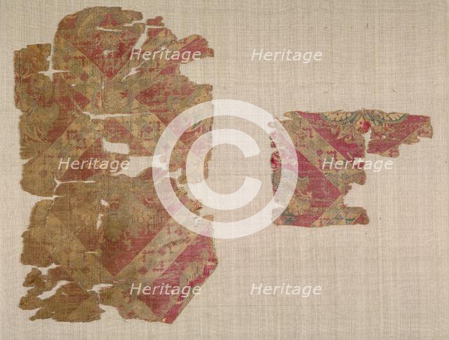 Silk Fragments with Palmette Blossoms, 700s. Creator: Unknown.