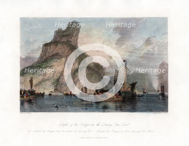'Temple of the Bronzes in the Quang Yen Rock', China, c1840.Artist: CT Dixon
