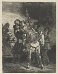 The Wounded Goetz Taken in by the Gypsies, 1836-43., 1836-43. Creator: Eugene Delacroix.