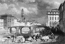 The Ponte Santa Trinita, Florence, Italy, 19th century.Artist: J Redaway