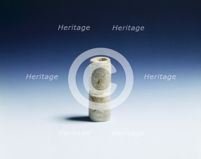 Jade bead with taotie masks, neolithic, Liangzhu culture, China, c3400-2250 BC. Artist: Unknown