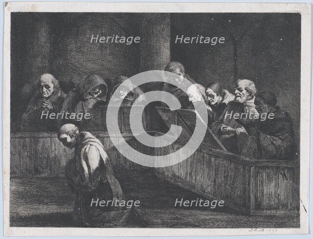 Monks Chanting, 1795. Creator: Jean-Jacques de Boissieu.
