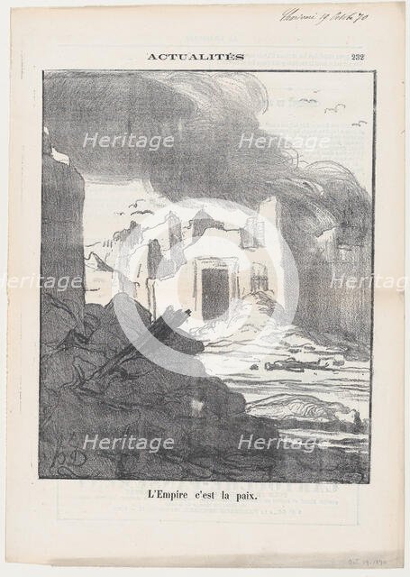 L'Empire c'est la Paix, 1870. Creator: Honore Daumier.