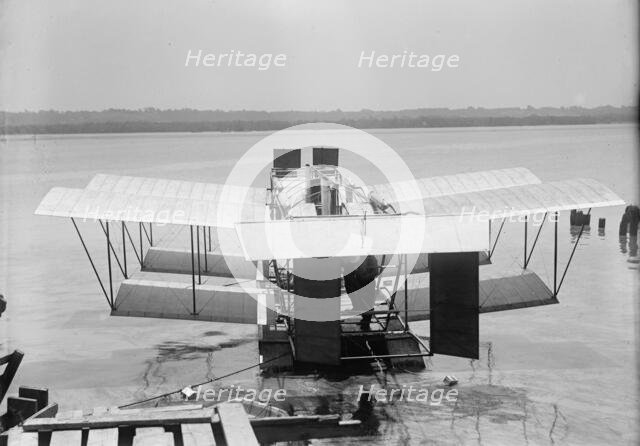 Experimental Tandem Biplane On Potomac Embodying Langley Principles, 1917. Creator: Harris & Ewing.