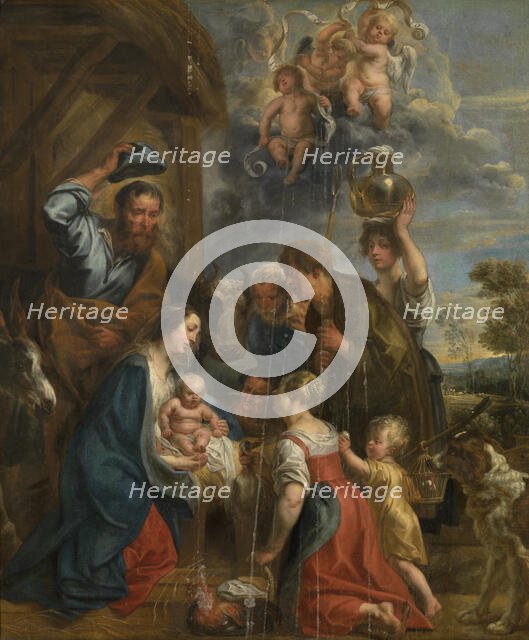 The Adoration of the Shepherds, 1653. Creator: Jacob Jordaens I.