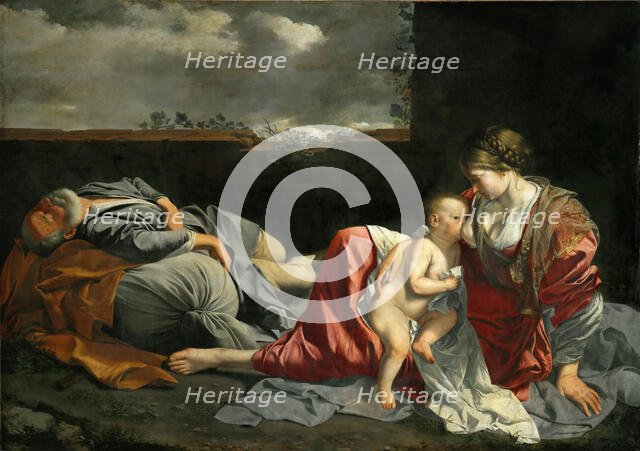 The Rest on the Flight into Egypt, ca 1628. Creator: Gentileschi, Orazio (1563-1638).