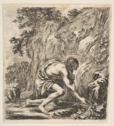 St. John the Baptist Drawing Water from a Spring, ca. 1649. Creator: Stefano della Bella.