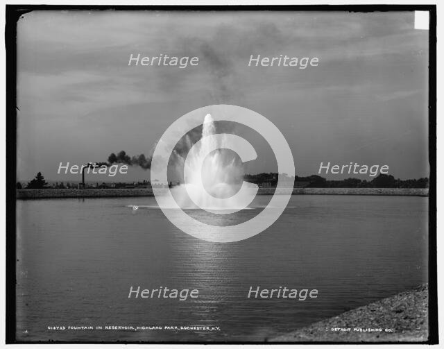 Fountain in reservoir, Highland Park, Rochester, N.Y., c1905. Creator: Unknown.