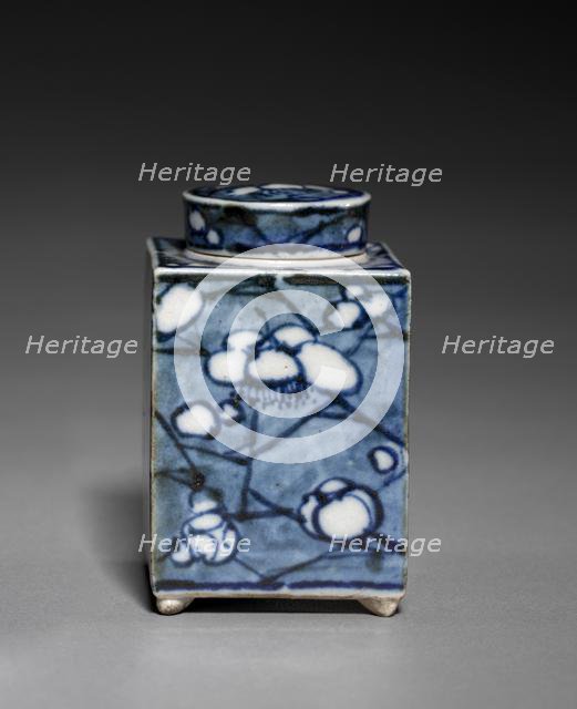 Tea Container with Plum Blossom, 1800s. Creator: Aoki Mokubei (Japanese, 1767-1833).