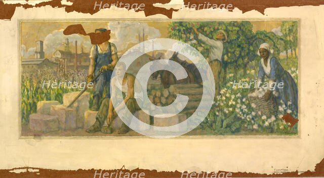 Abundance of Today (mural study, Clarksville, Tennessee Post Office), ca. 1937-1938. Creator: F. Luis Mora.