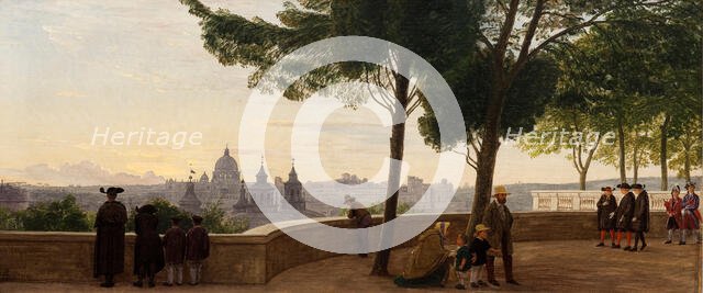 View from Monte Pincio Hill in Rome, 1861. Creator: Peter Christian Thamsen Skovgaard.