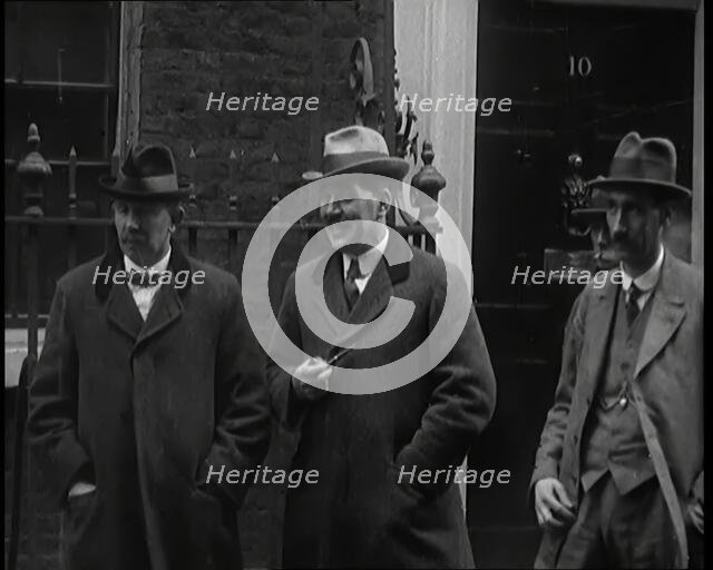 A Group of Male Union Leaders Standing in Front of 10 Downing Street, 1926. Creator: British Pathe Ltd.