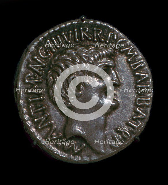 Silver Denarius of the Roman politician Mark Antony, 1st century BC. Artist: Unknown