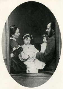 Effie Gray, John Everett Millais, and their daughters Effie and Mary, 21 July 1865, (1948). Creator: Lewis Carroll.
