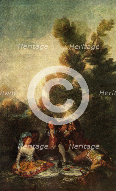 'The Picnic', 1785-1790, (1938). Artist: Francisco Goya.