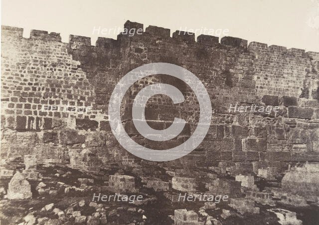 Jérusalem, Enceinte du Temple, Face Est de l'angle Nord-Est, 1854. Creator: Auguste Salzmann.