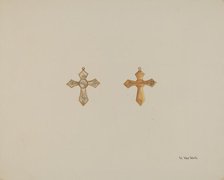 Cross-shaped Pin, c. 1937. Creator: Vera Van Voris.
