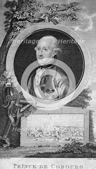 Prince Coburg, famous German general of the Holy Roman Empire.Artist: J Pass