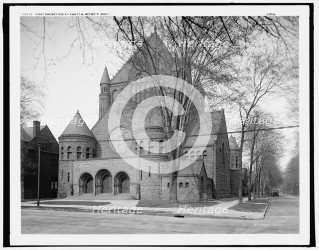 First Presbyterian Church and First Unitarian Church, Woodward Avenue, Detroit, Mich., c1906. Creator: Unknown.