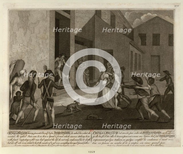 The arrest of Cécile Renault on May 22, 1794 at the apartment of Robespierre, c. 1798. Creator: Aliprandi, Giacomo (1775-1855).