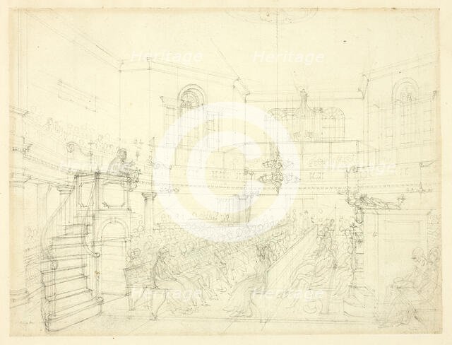 Study for The Magdalen Chapel, from Microcosm of London, c. 1809. Creator: Augustus Charles Pugin.