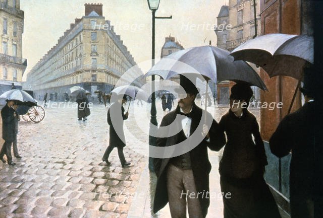 'Paris Street in Rainy Weather', 1877. Creator: Gustave Caillebotte.