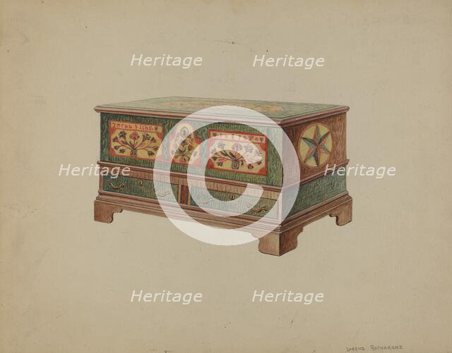 Pa. German Dower Chest, c. 1936. Creator: Lorenz Rothkrantz.